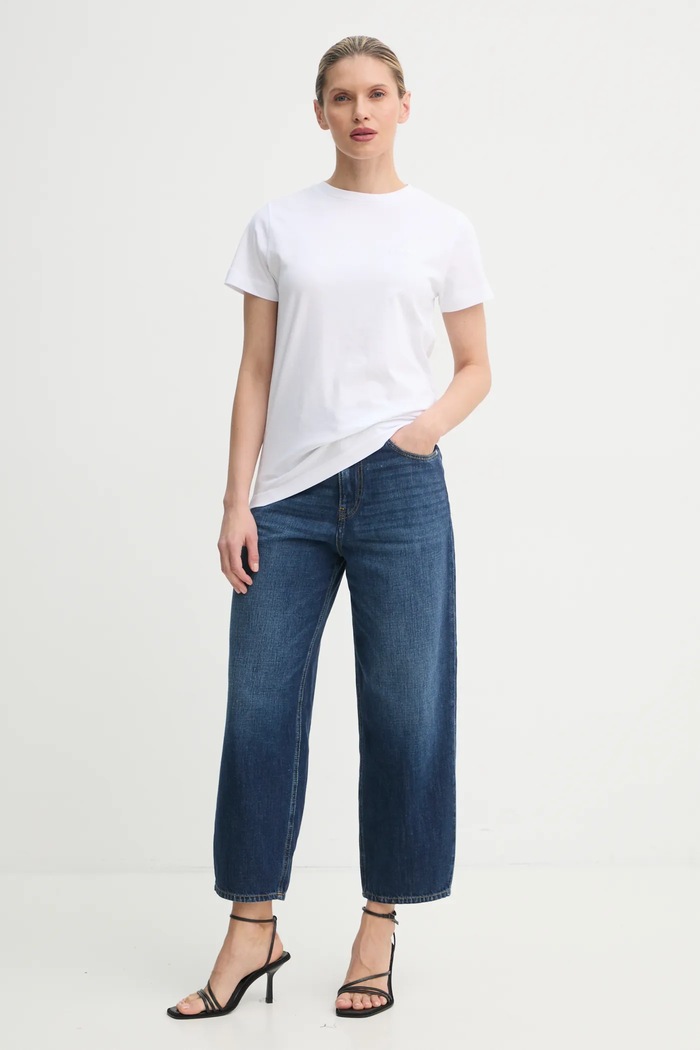 Pinko t-shirt bawełniany 101752.A2HN biały AA00