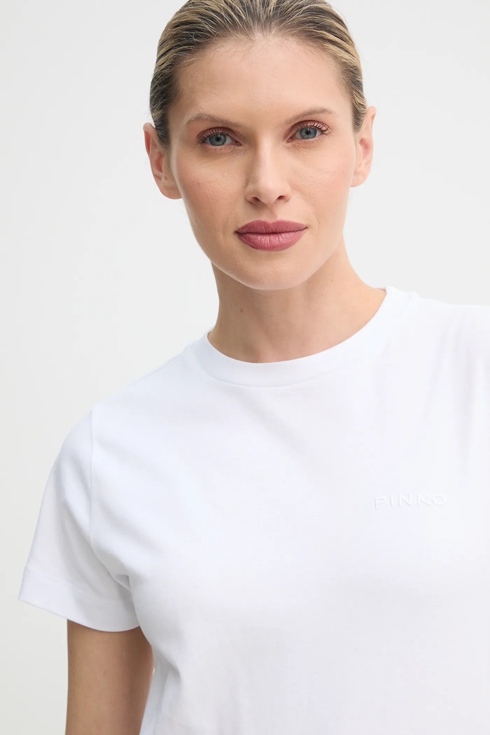 Pinko t-shirt bawełniany biały 101752.A2HN