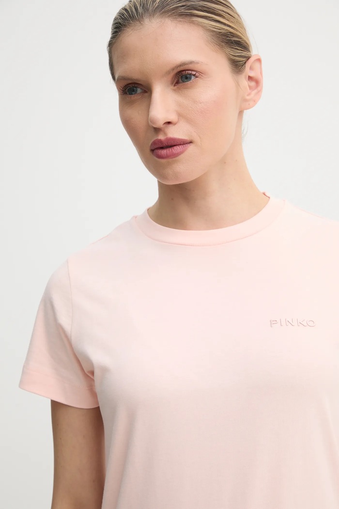 Pinko t-shirt bawełniany różowy 101752.A2HN