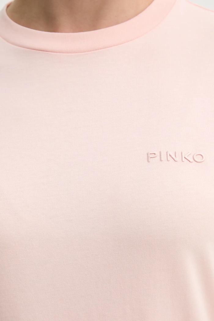 Pinko t-shirt bawełniany 101752.A2HN różowy