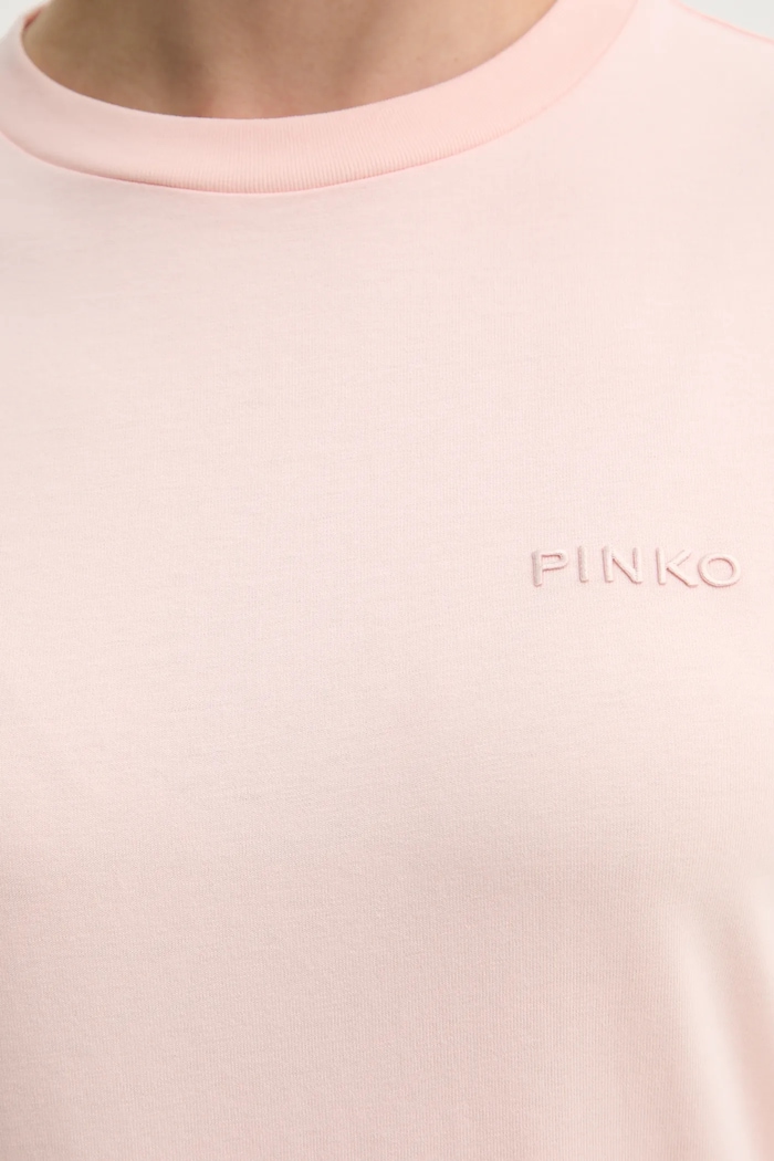 Pinko t-shirt bawełniany 101752.A2HN różowy
