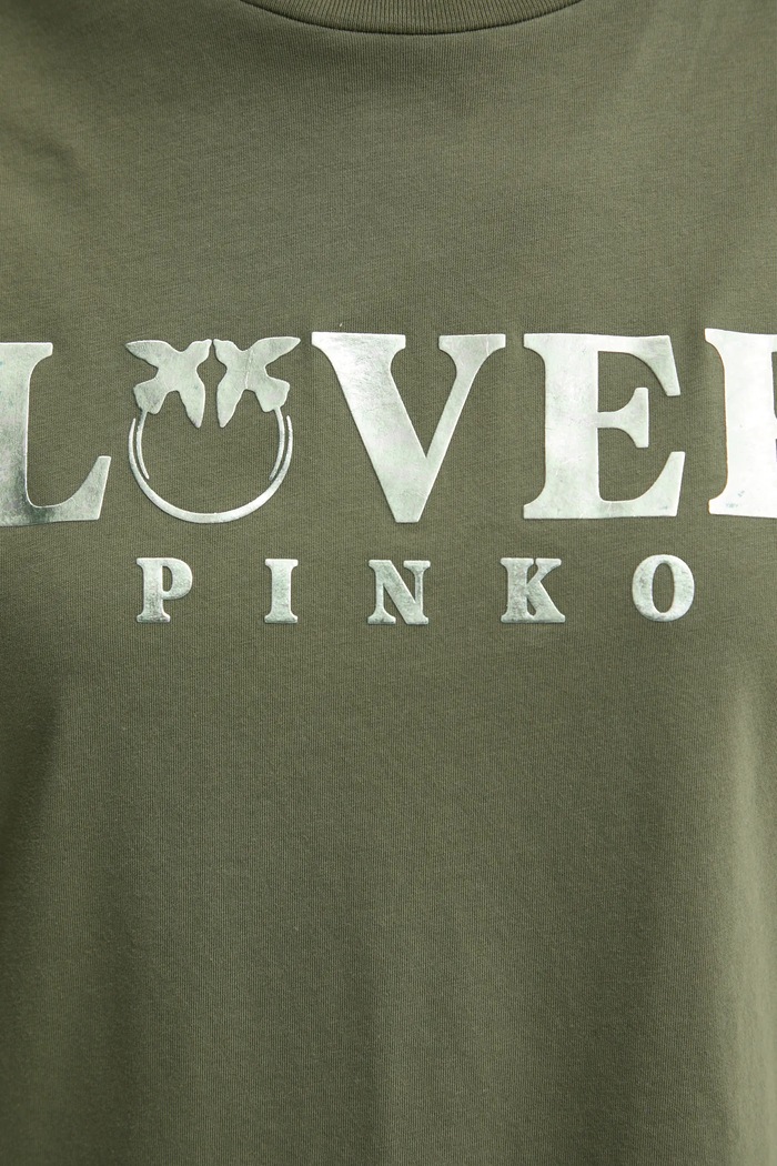 Βαμβακερό μπλουζάκι Pinko 104605.A2D1 πράσινο