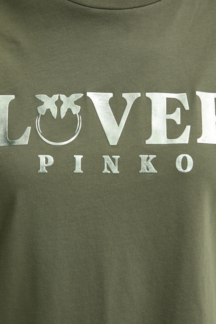 Βαμβακερό μπλουζάκι Pinko 104605.A2D1 πράσινο