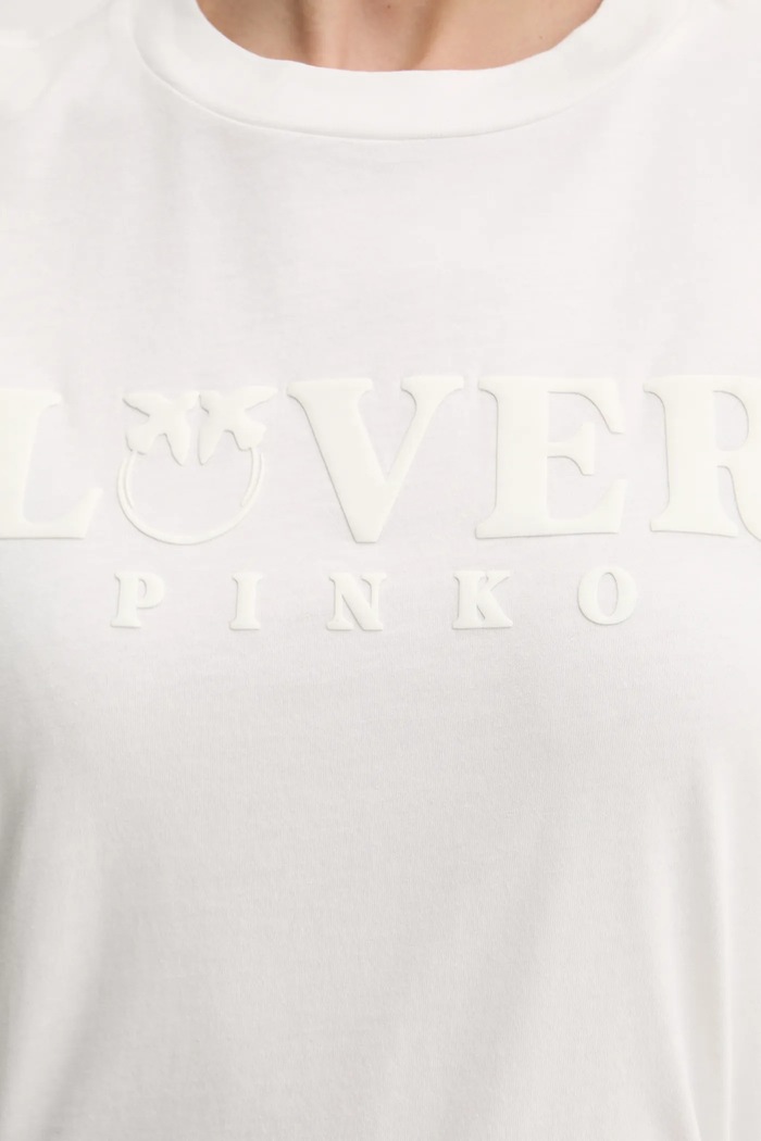 Βαμβακερό μπλουζάκι Pinko 104603.A2D1 λευκό