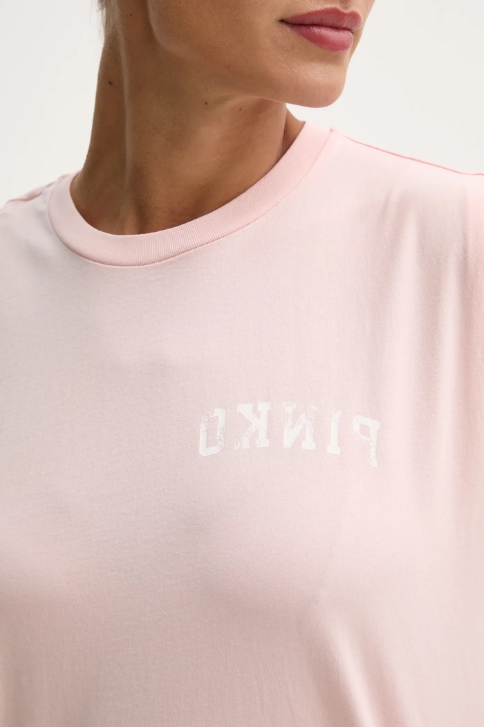 Pinko top bawełniany 104268.A2C0 różowy