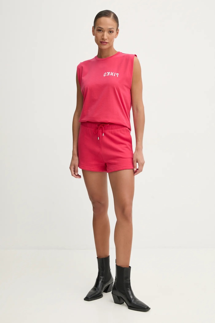 Pinko Top bawełniany 104268.A2C0 czerwony SS25