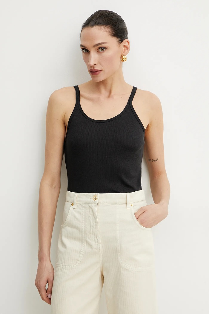 Βαμβακερό τοπ Pinko slim μαύρο 105001.A2IA