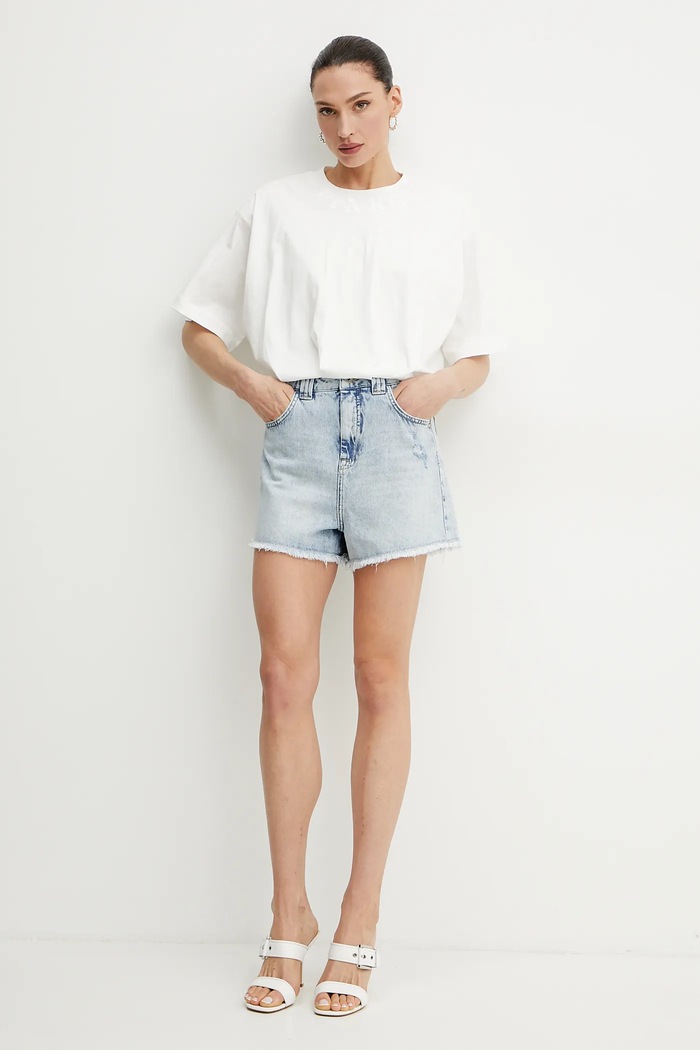 Βαμβακερό μπλουζάκι Pinko 104257.A2D2 λευκό SS25