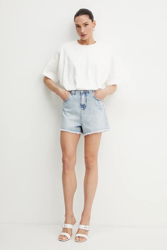 Βαμβακερό μπλουζάκι Pinko 104257.A2D2 λευκό SS25