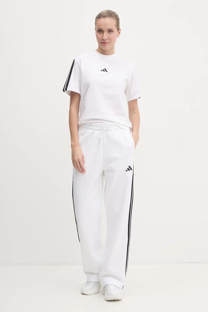 Bavlněné tričko adidas Essentials JM2394 béžová SS25