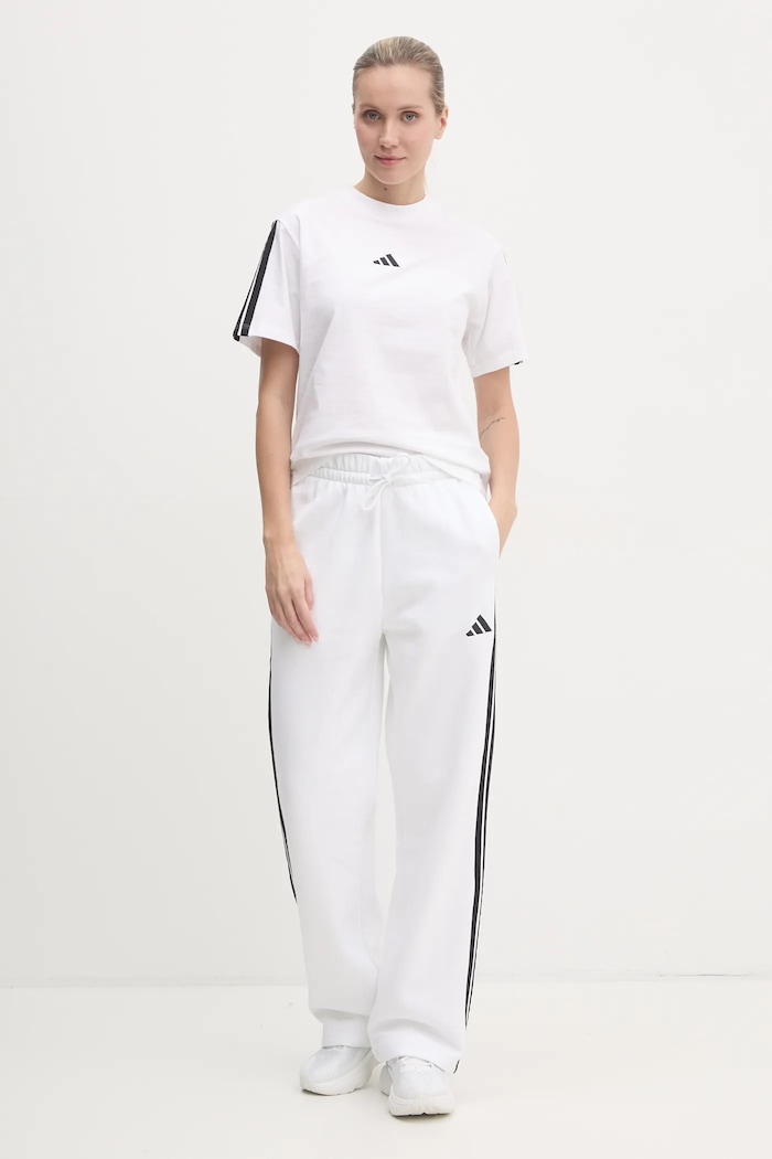 Bavlněné tričko adidas Essentials JM2394 béžová SS25