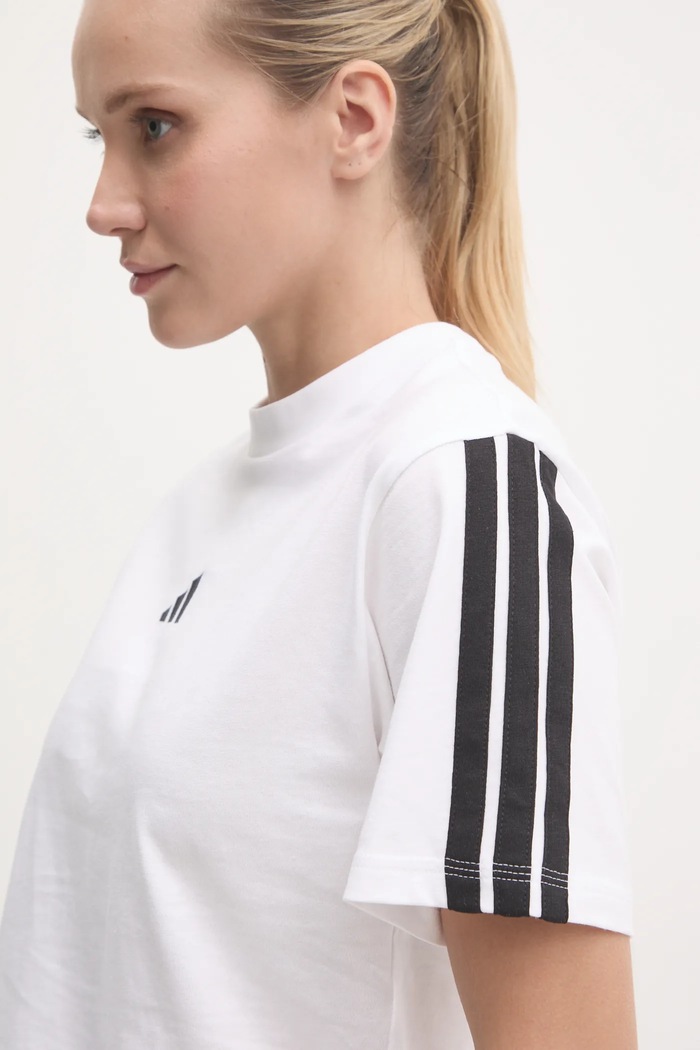 Bavlněné tričko adidas Essentials béžová JM2394
