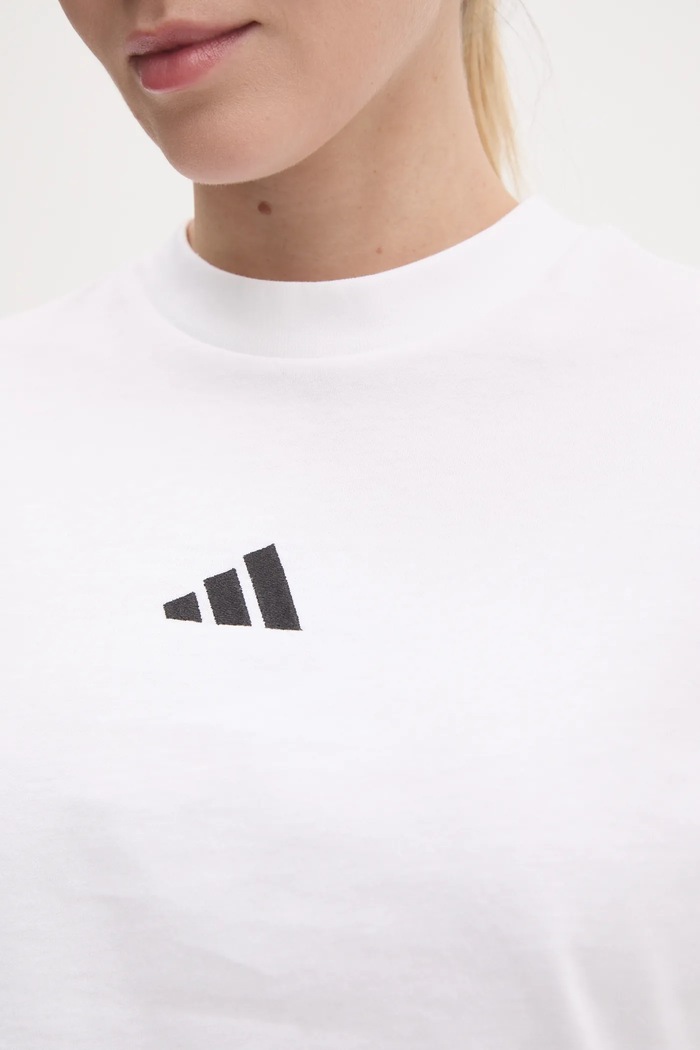 Bavlněné tričko adidas Essentials JM2394 béžová