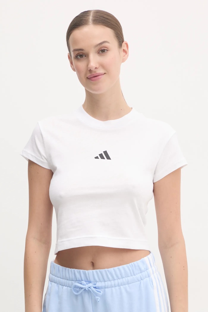adidas T-shirt bawełniany Future Icons biały JE4001