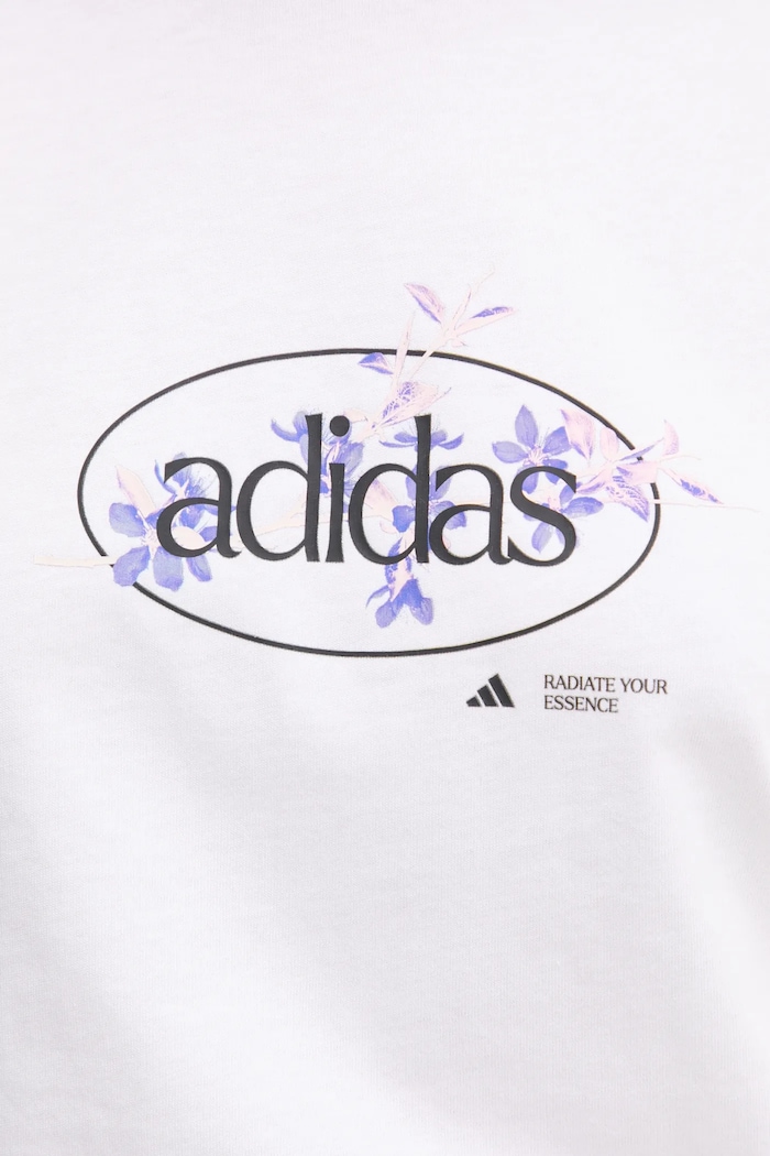 Bavlněné tričko adidas W Elem Flrl Tee JI9432 bílá