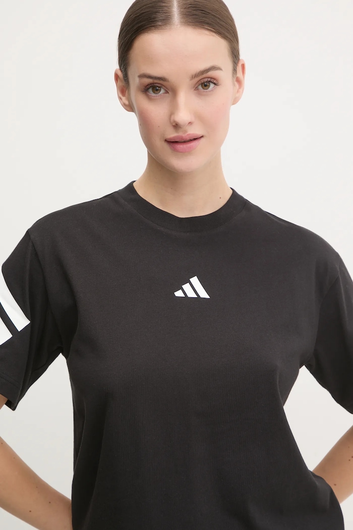 adidas t-shirt bawełniany Future Icons nadruk czarny JE0237
