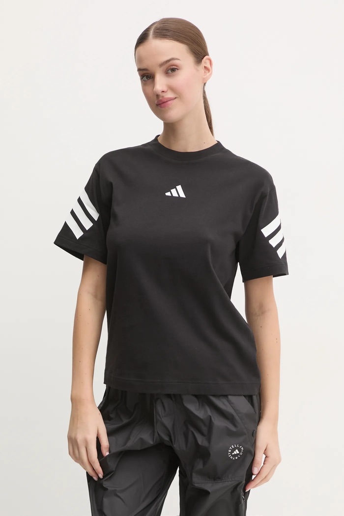 adidas t-shirt bawełniany Future Icons czarny JE0237