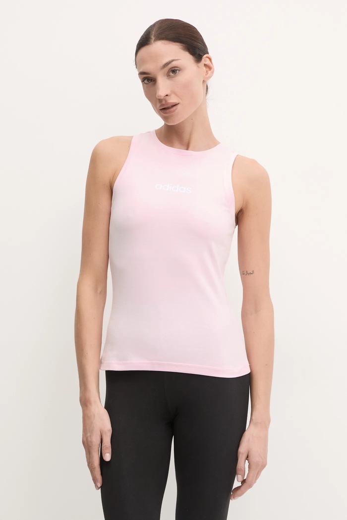 Top adidas Essentials Linear potisk růžová JC5797