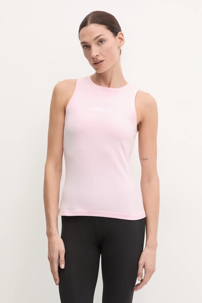 Top adidas Essentials Linear potisk růžová JC5797