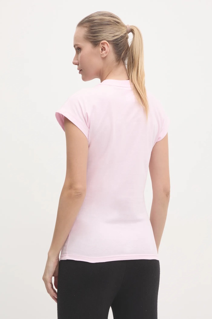 Oblečení Bavlněné tričko adidas Essentials Linear JG8659 růžová