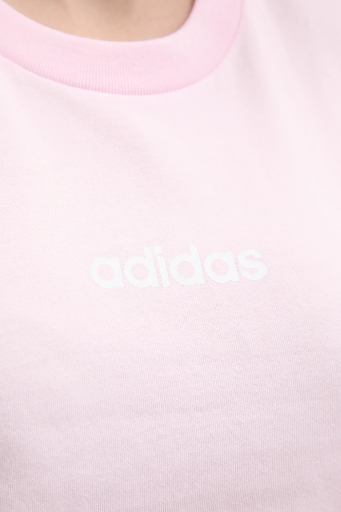 Bavlněné tričko adidas Essentials Linear JG8659 růžová