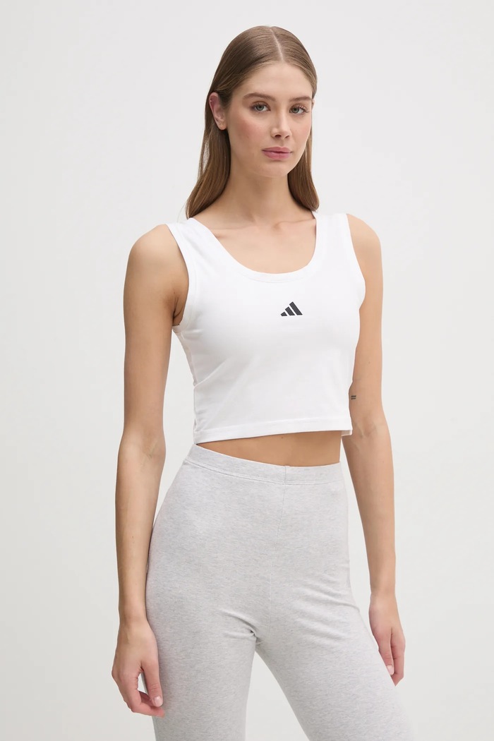Top adidas Essentials jednofarebný biela JD0545