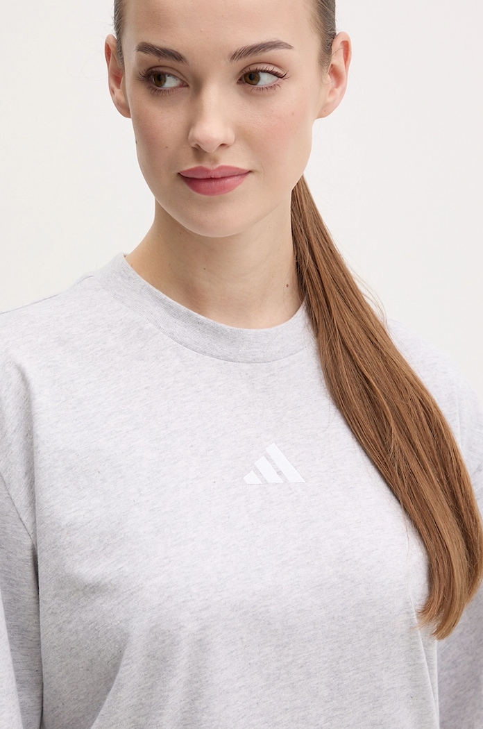 Bavlnené tričko adidas Essentials sivá JE1217
