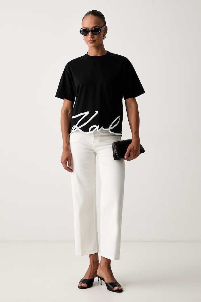 Karl Lagerfeld tricou din bumbac KARL SIGNATURE A1W17013 negru AW25