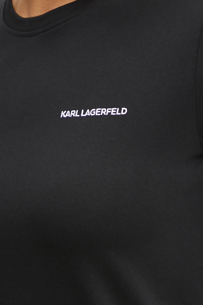 Karl Lagerfeld pamut póló A1W17019 fekete