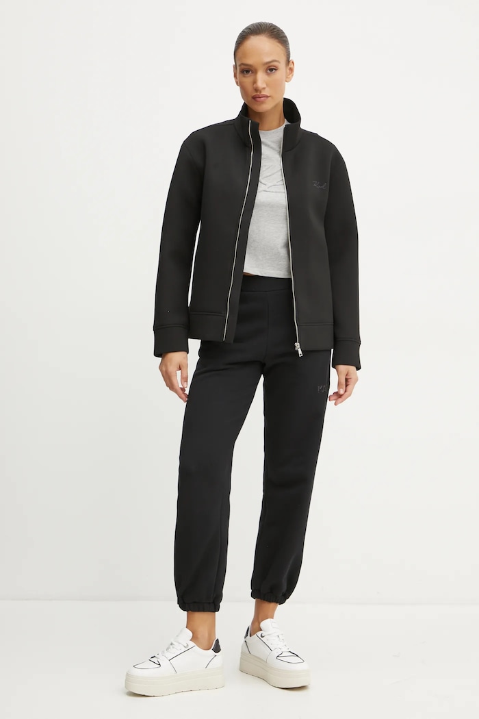 Βαμβακερό μπλουζάκι Karl Lagerfeld A1W17071 γκρί SS25