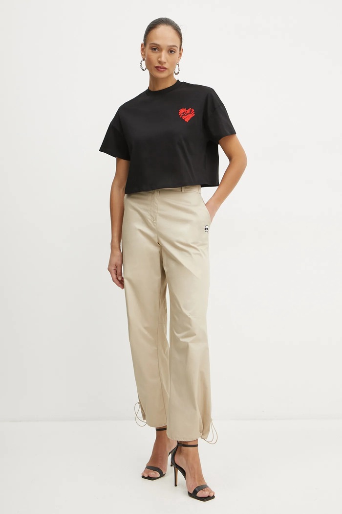 Karl Lagerfeld t-shirt in cotone A1W17074 nero SS25