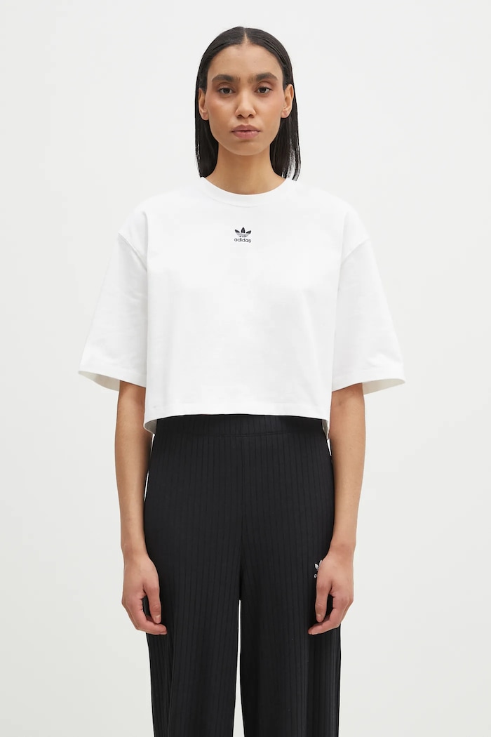Μπλουζάκι adidas Originals Essential βαμβάκι λευκό JJ3385