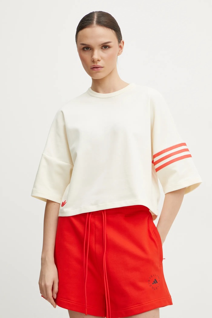 adidas Originals t-shirt Neuclassics aplikacja beżowy JI8512