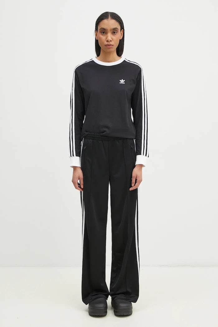 Cotton longsleeve top 3-Stripes adidas Originals black JC5774