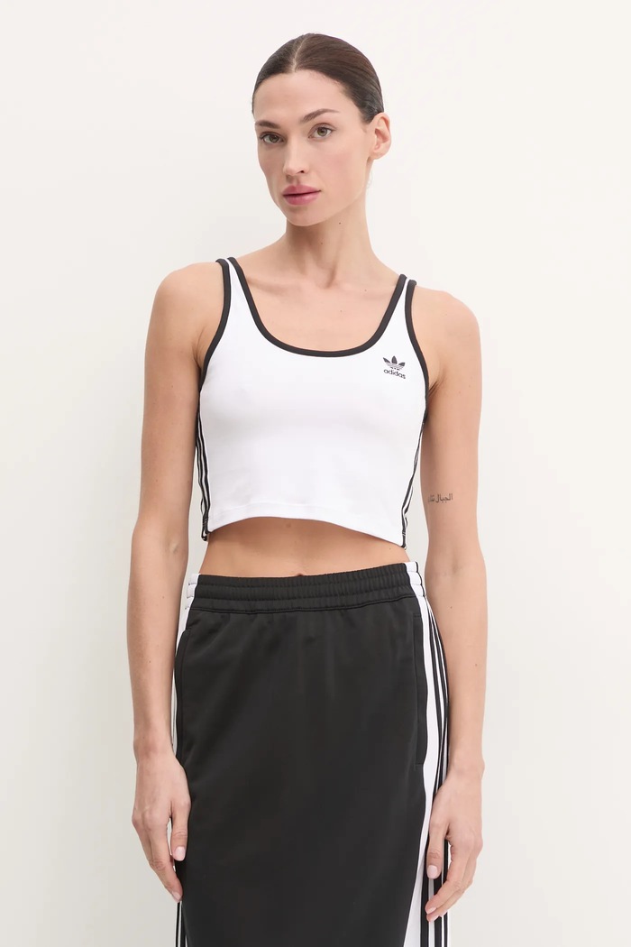 Top adidas Originals 3S BRA TOP Z elastanom bela JD4613