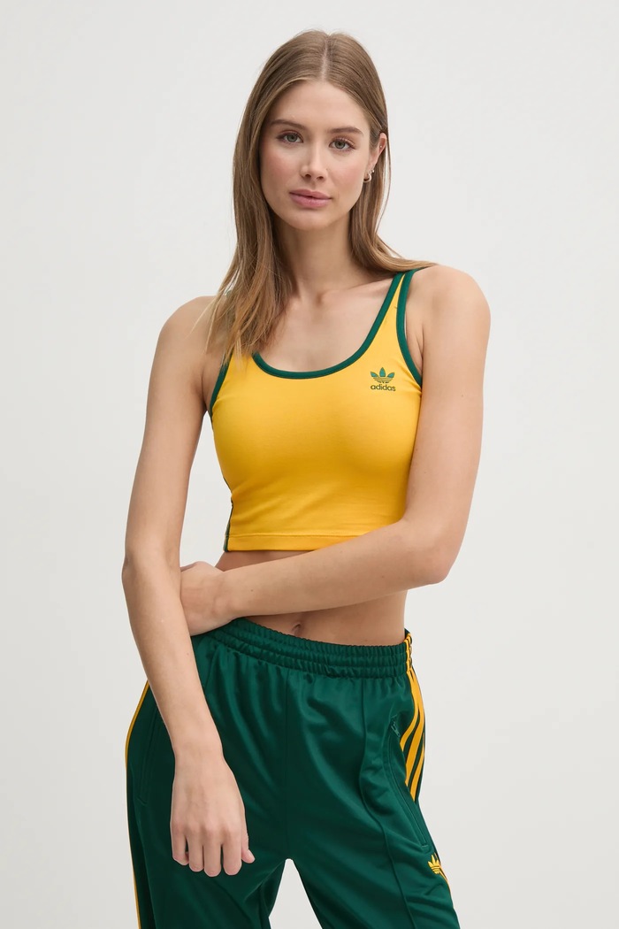 Top adidas Originals 3S BRA TOP zlatna JP2291