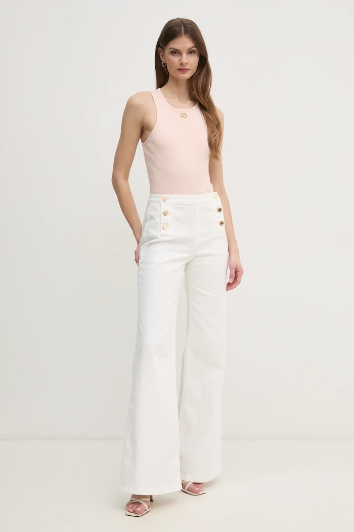 Bavlněný top Twinset 251TP2550 růžová SS25