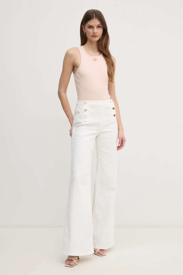 Bavlněný top Twinset 251TP2550 růžová SS25