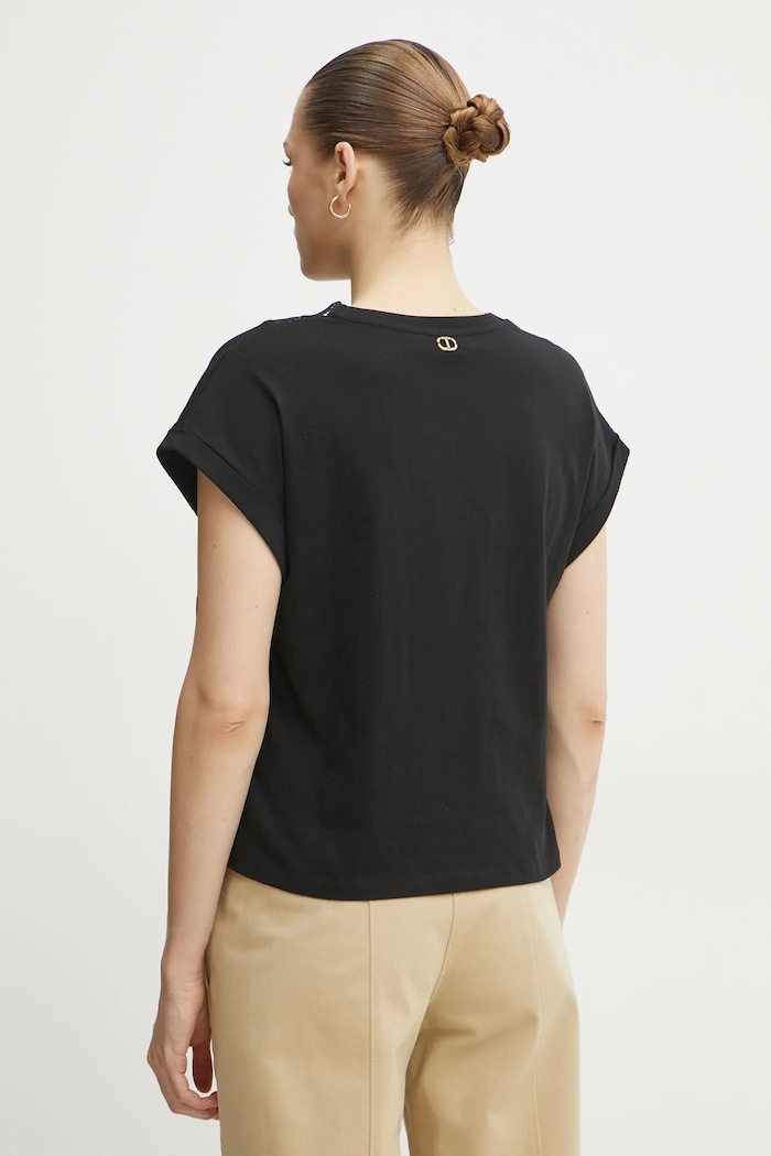 Odzież Twinset t-shirt bawełniany 251TP2292 czarny