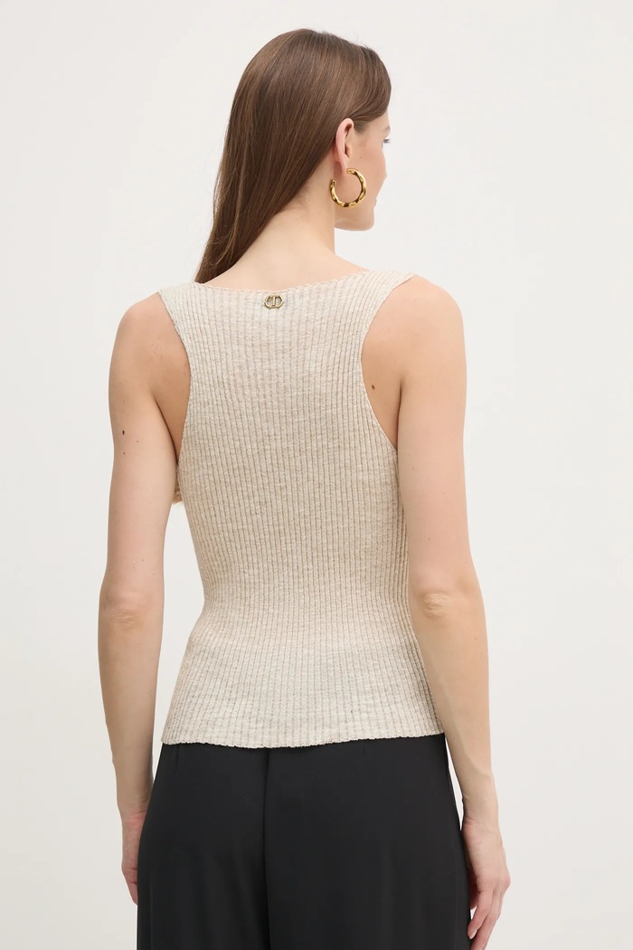 Odjeća Top s dodatkom lana Twinset 251TP3370 bež