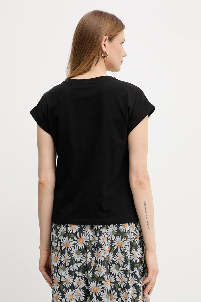 Îmbrăcăminte Twinset tricou din bumbac 251TT2044 negru