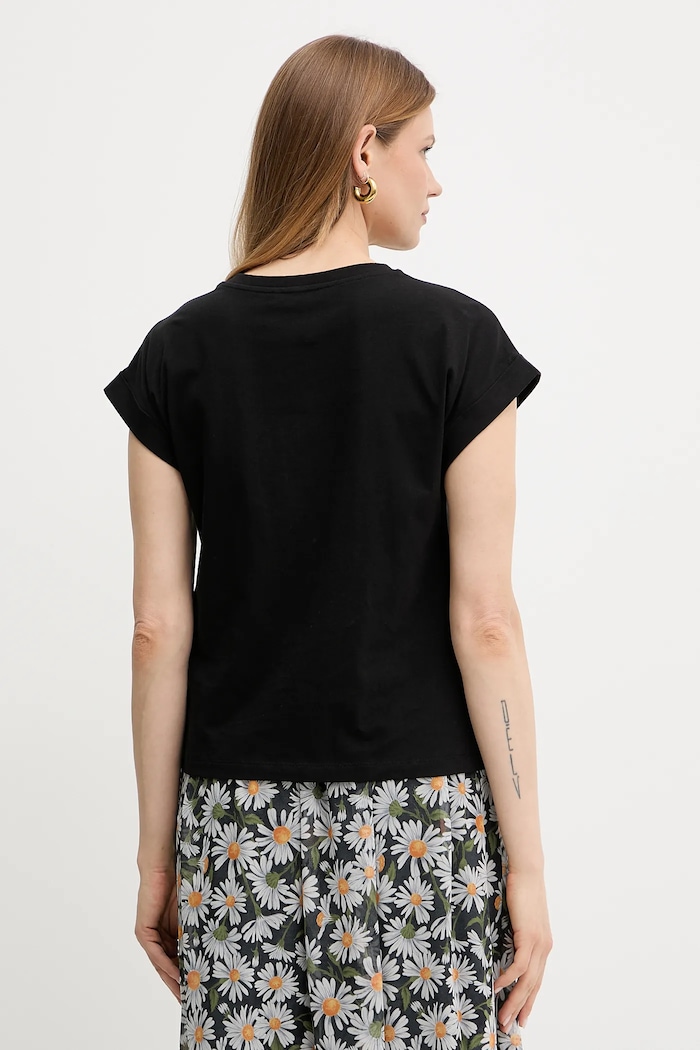 Îmbrăcăminte Twinset tricou din bumbac 251TT2044 negru