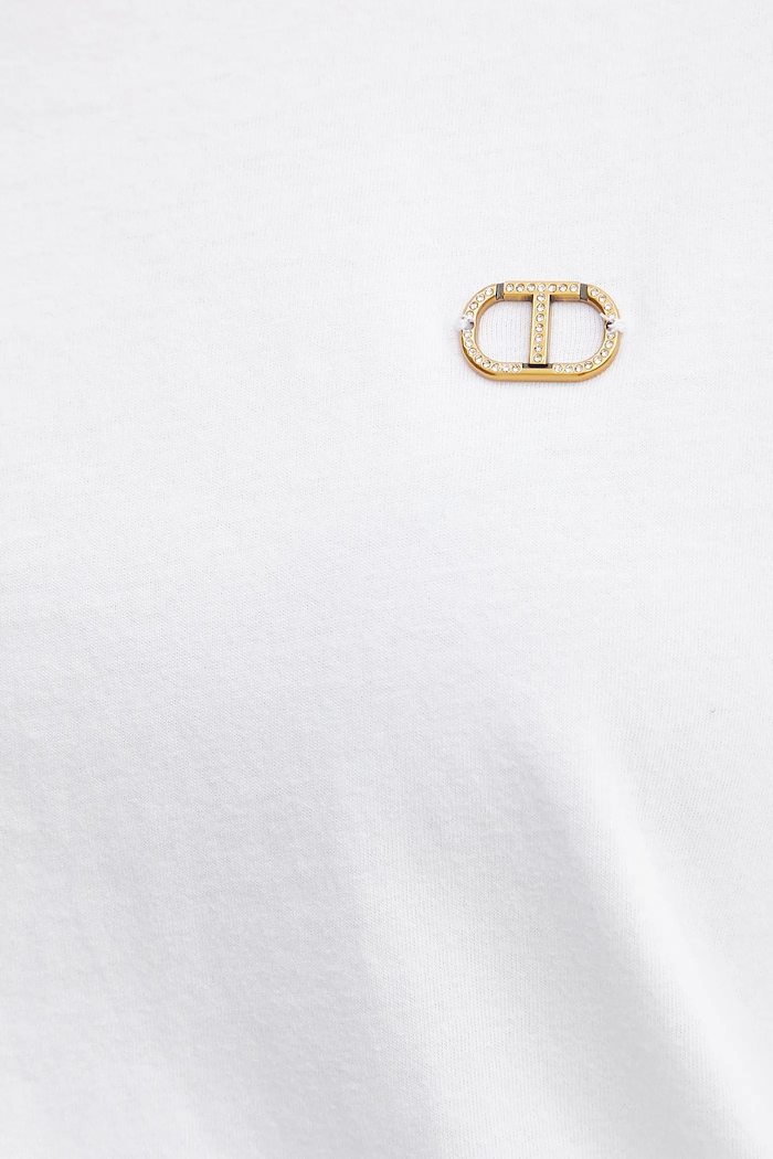 Bavlněné tričko Twinset 251TT2410 bílá