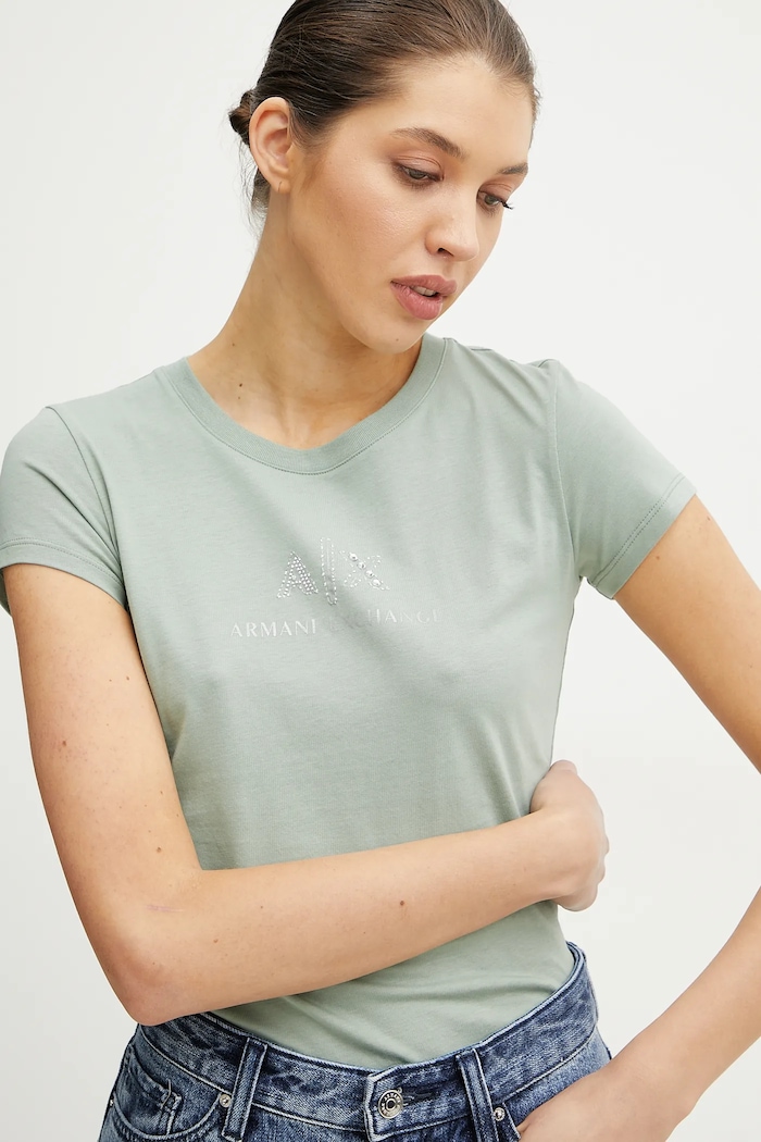 Armani Exchange tricou din bumbac verde XW000386.AF10354