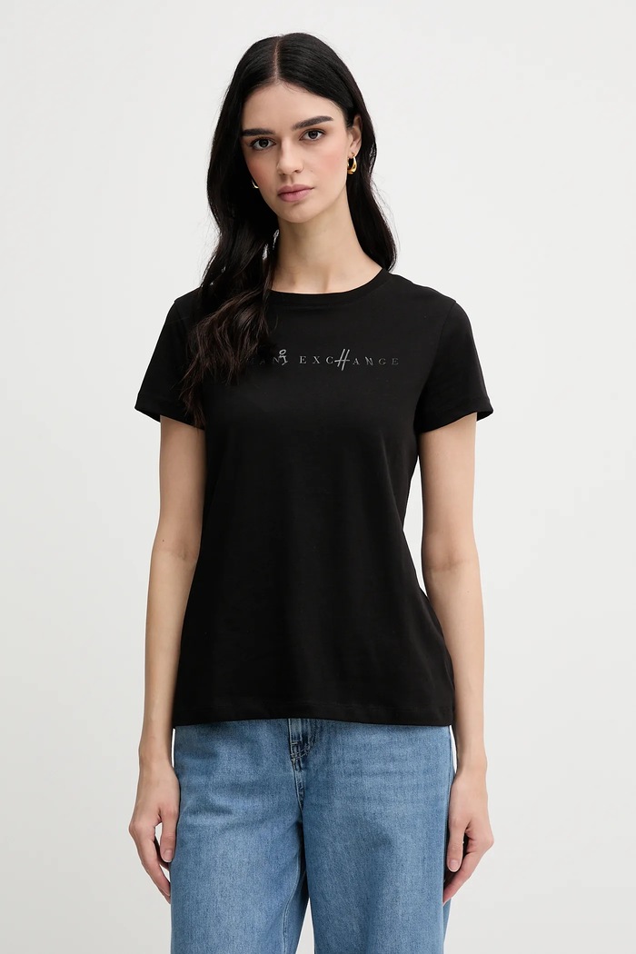 Armani Exchange t-shirt bawełniany nadruk czarny XW000391.AF10356