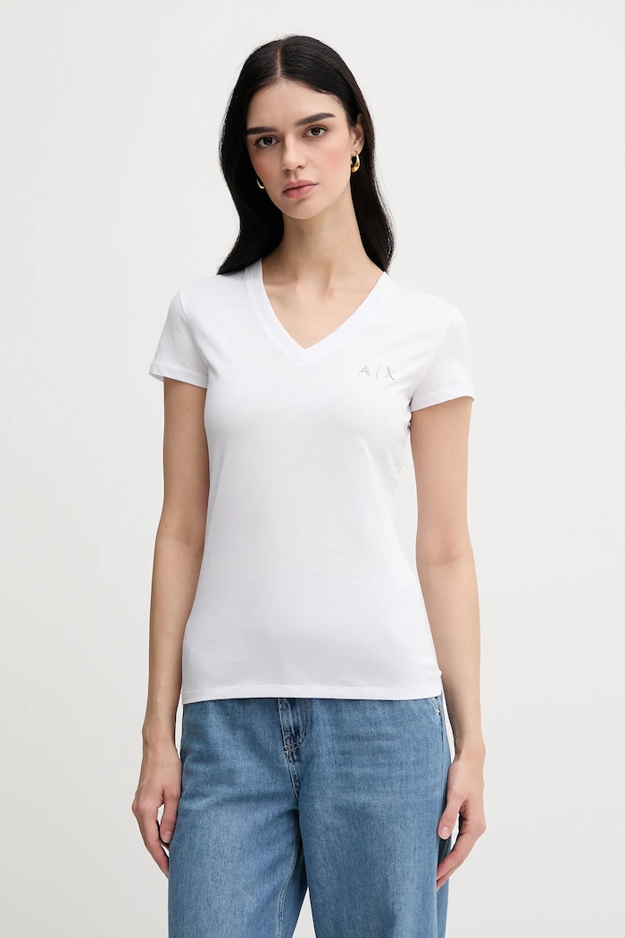 Armani Exchange t-shirt bawełniany bawełna biały XW000521.AF10359