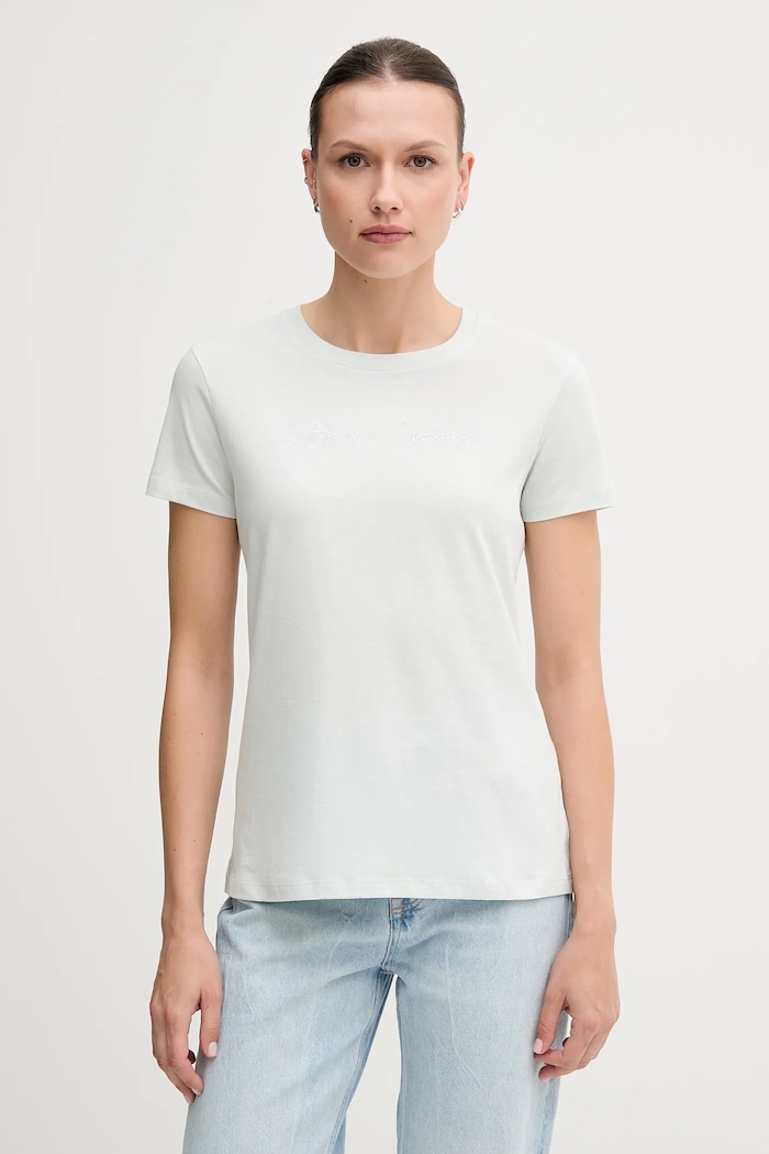 Bavlnené tričko Armani Exchange nášivka tyrkysová XW000839.AF10356