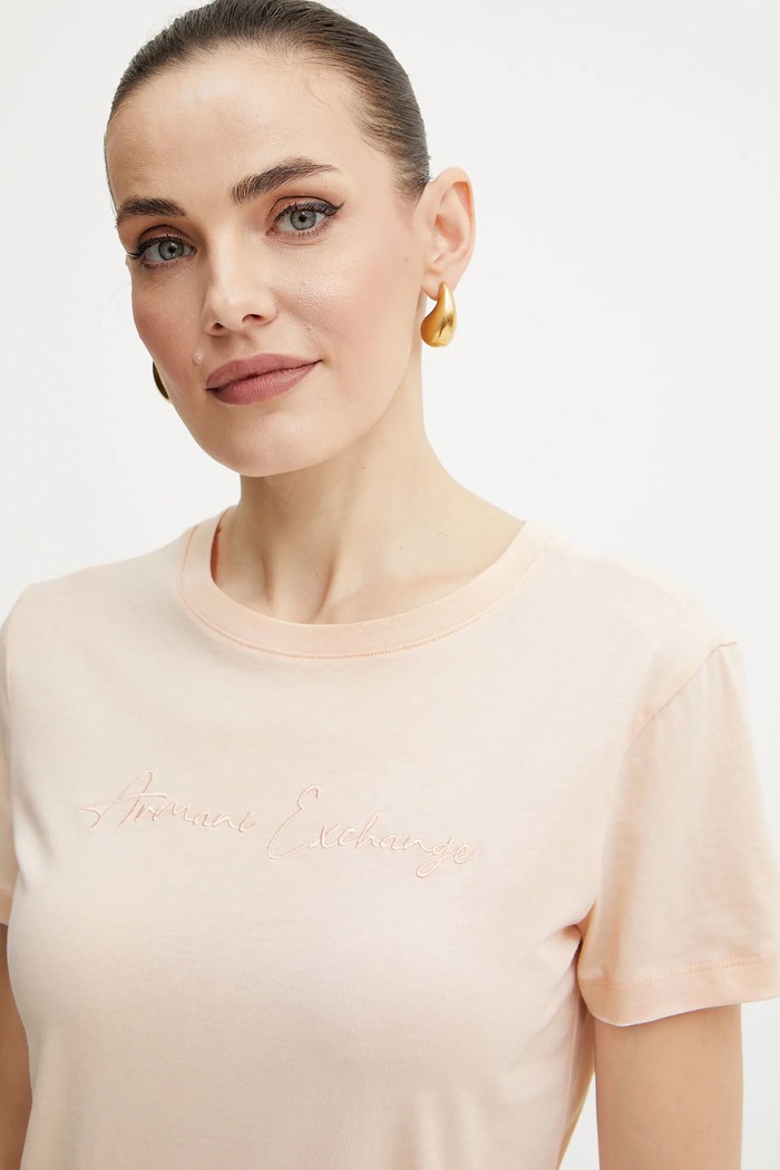 Pamučna majica Armani Exchange narančasta XW000839.AF10356