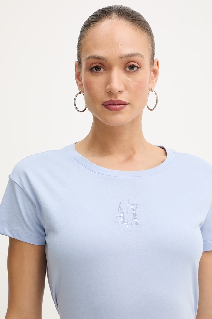 Bavlnené tričko Armani Exchange modrá XW000830.AF10356