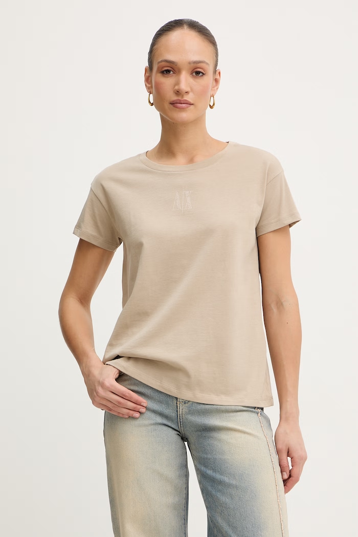 Bavlnené tričko Armani Exchange béžová XW000830.AF10356